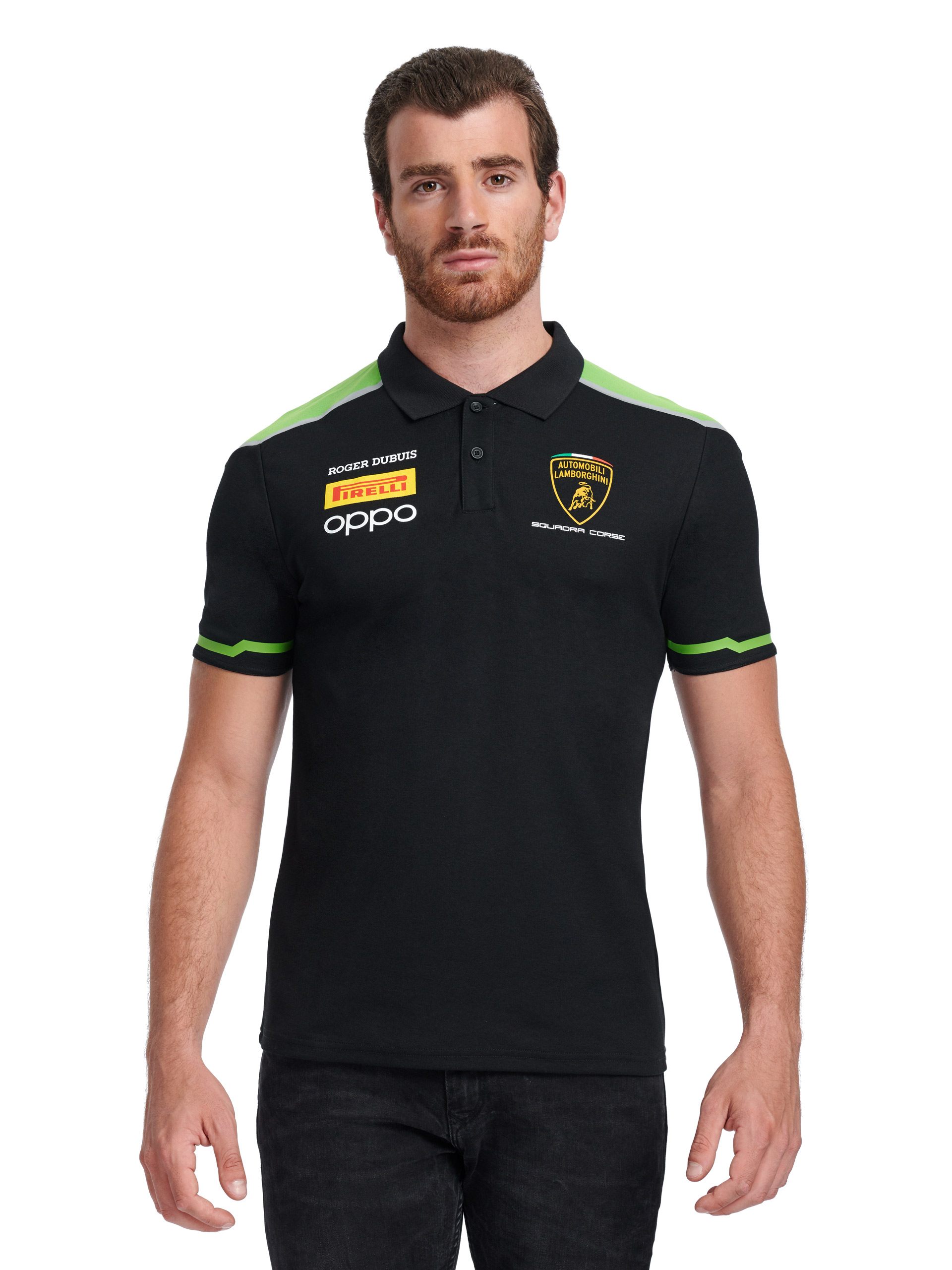 LAMBORGHINI 2020 Squadra Corse Mens Team Polo Shirt Black XXXL