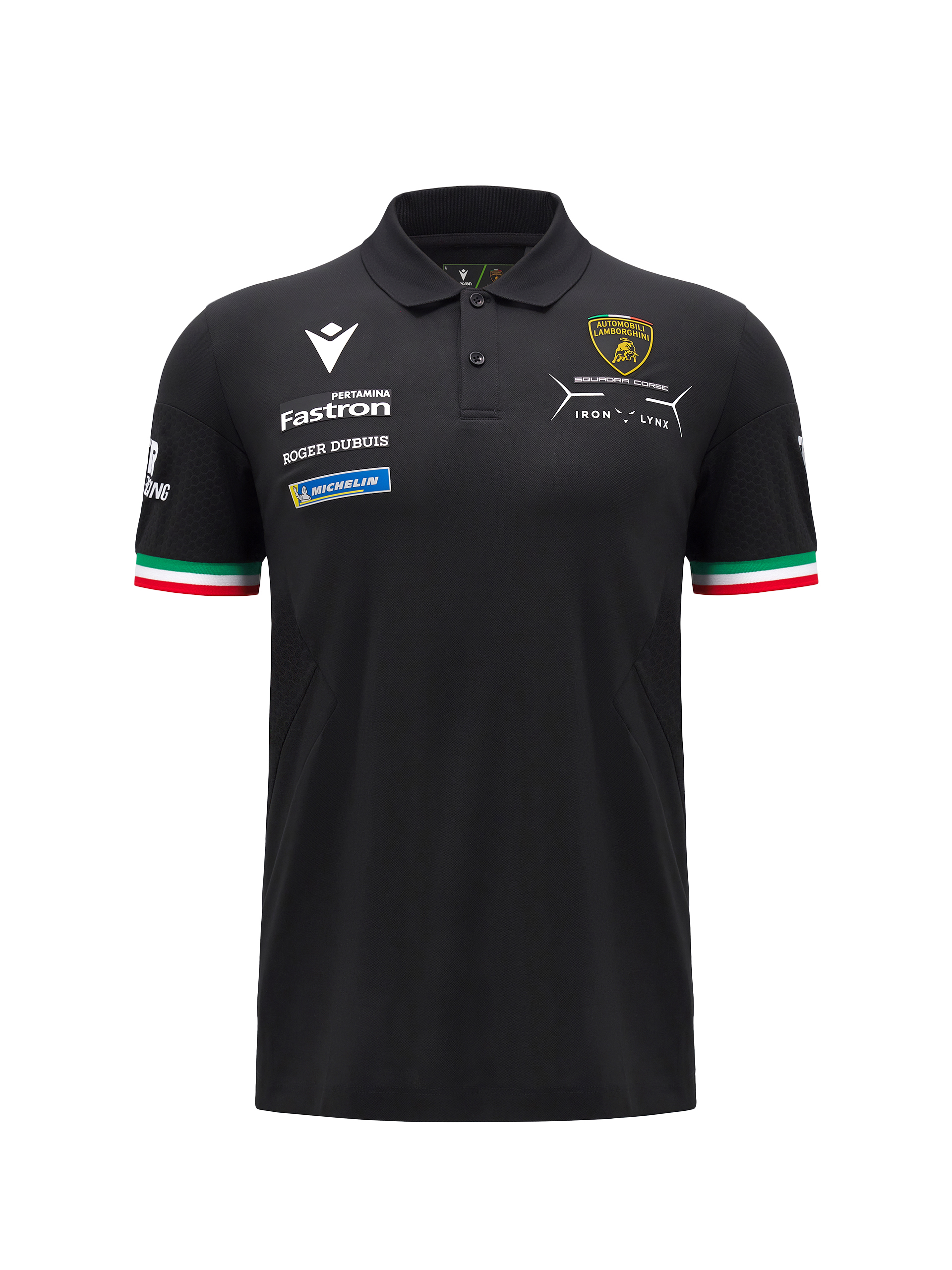 Automobili Lamborghini Squadra Corse men s black polo shirt Lamborghini Store