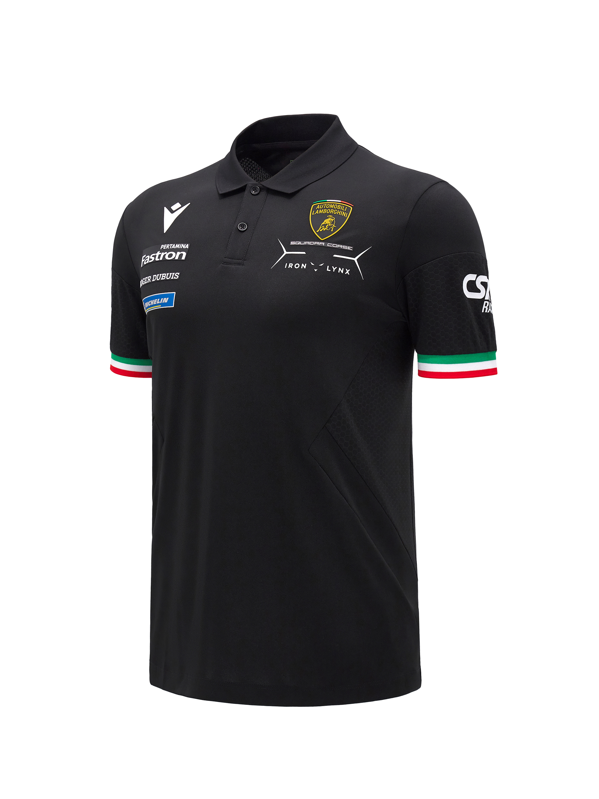 Automobili Lamborghini Squadra Corse men s black polo shirt Lamborghini Store