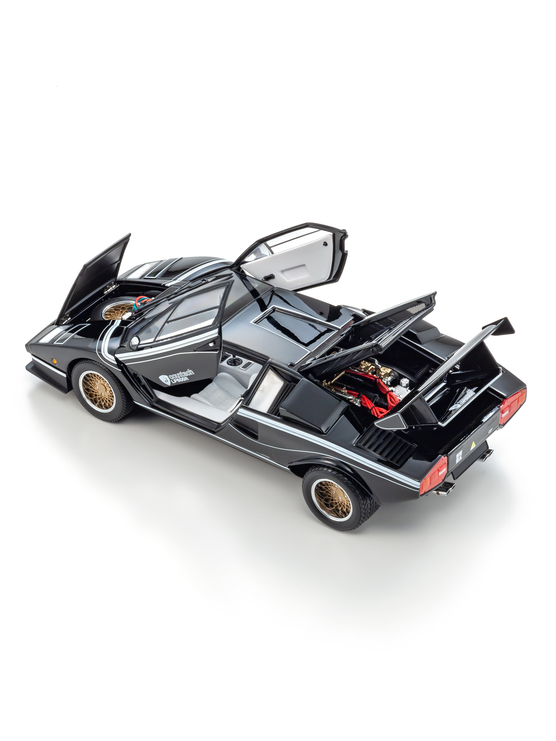 中古】ミニカー<br> 1/64 Lamborghini Countach 青く LP500R(ブラック・ホイール金) 「ランボルギーニ  ミニカーコレクション3」