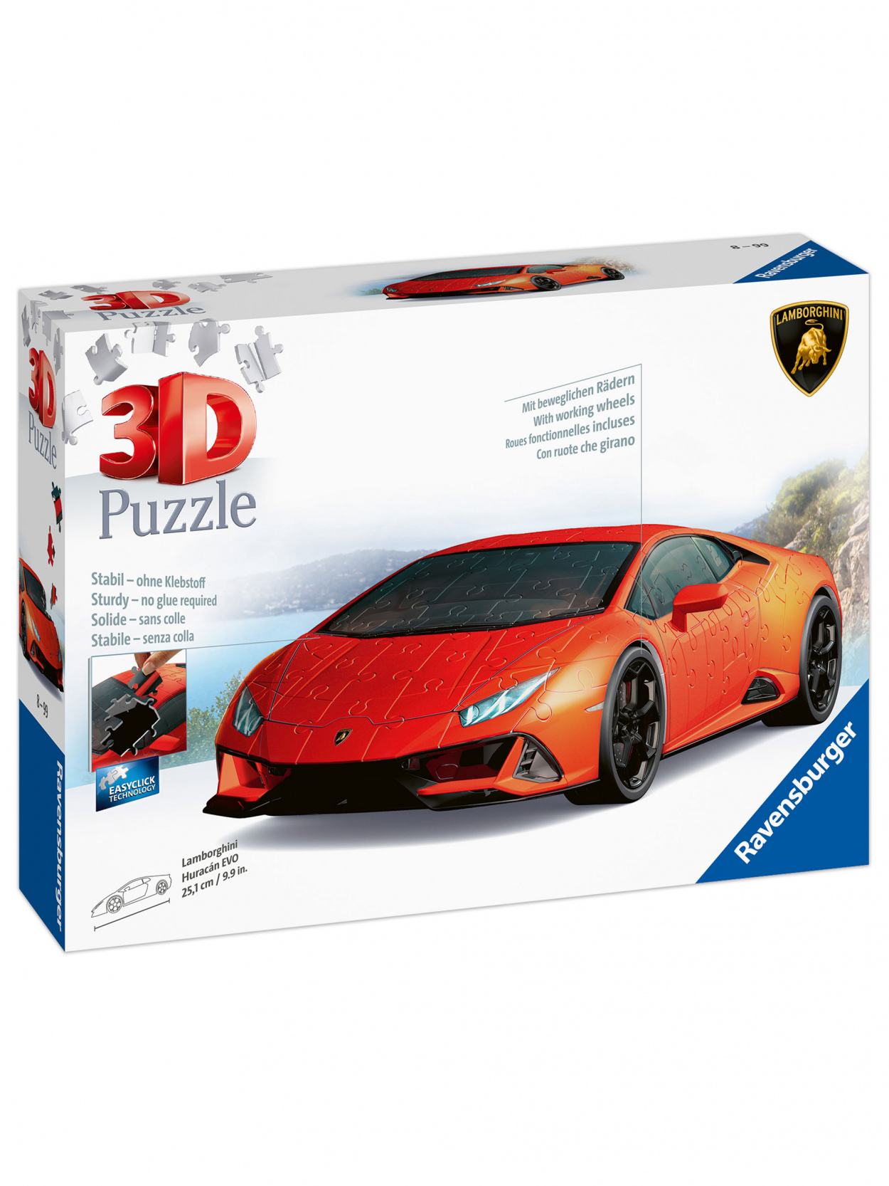 Puzzle 3D - Lamborghini Huracán Evo - 140 pièces - Label Emmaüs