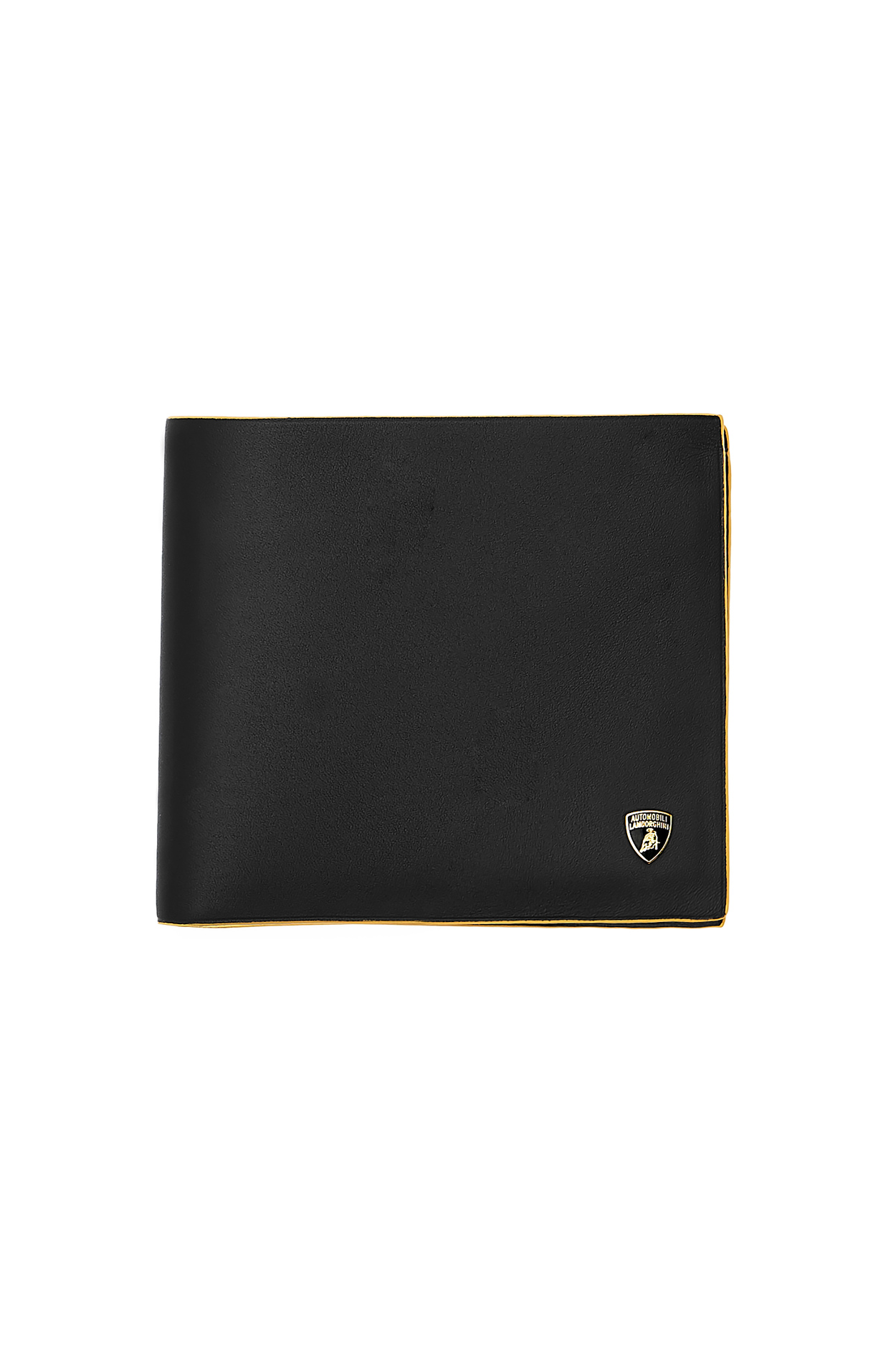 Leather wallet with contrasting yellow trim - Lamborghini Store