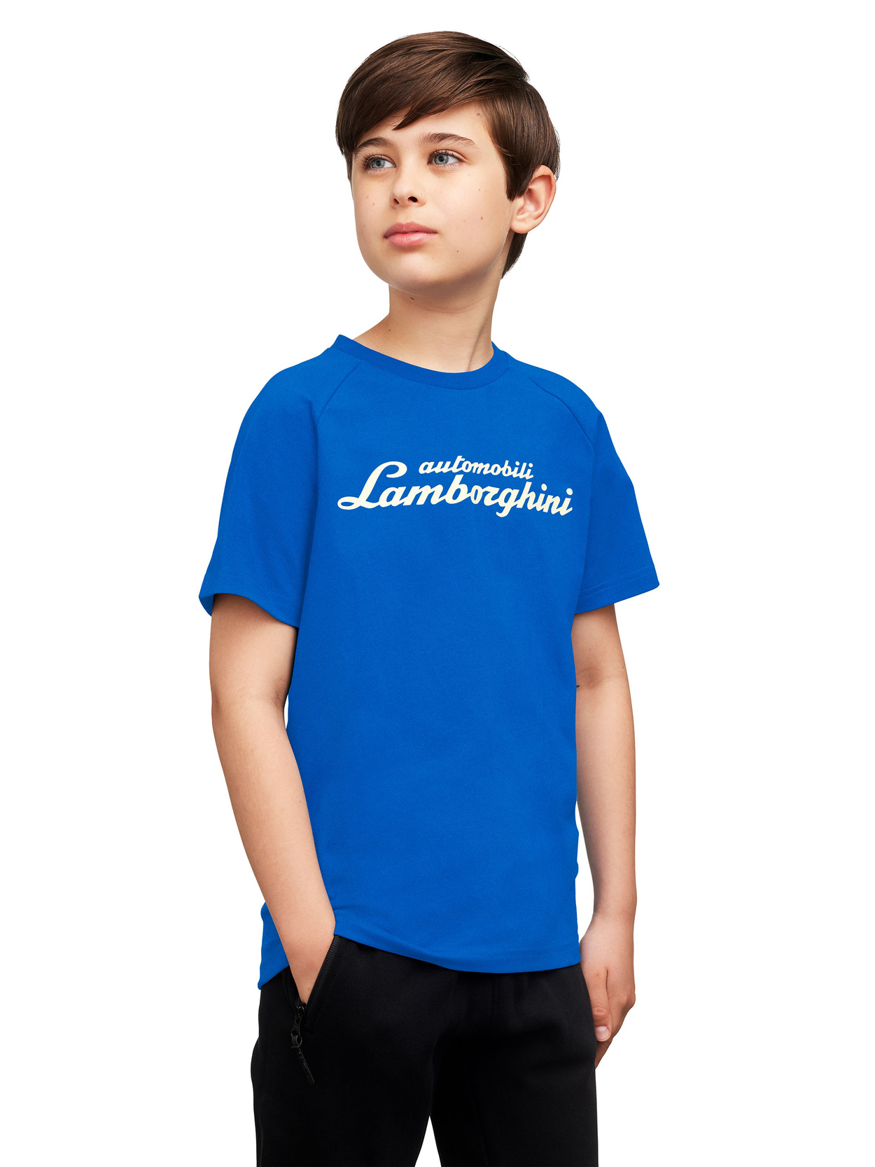 BOY’S T-SHIRT WITH GLOW-IN-THE-DARK SCRIPT LOGO - Lamborghini Store