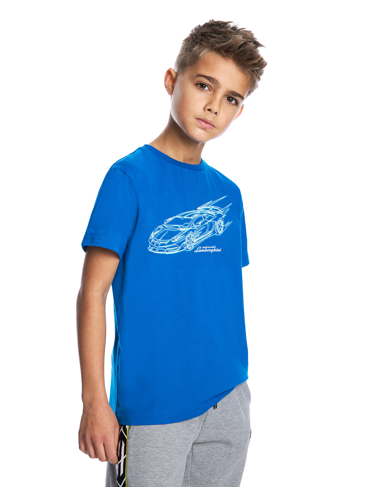 BOY’S AVENTADOR SVJ T-SHIRT - BLUE - Lamborghini Store