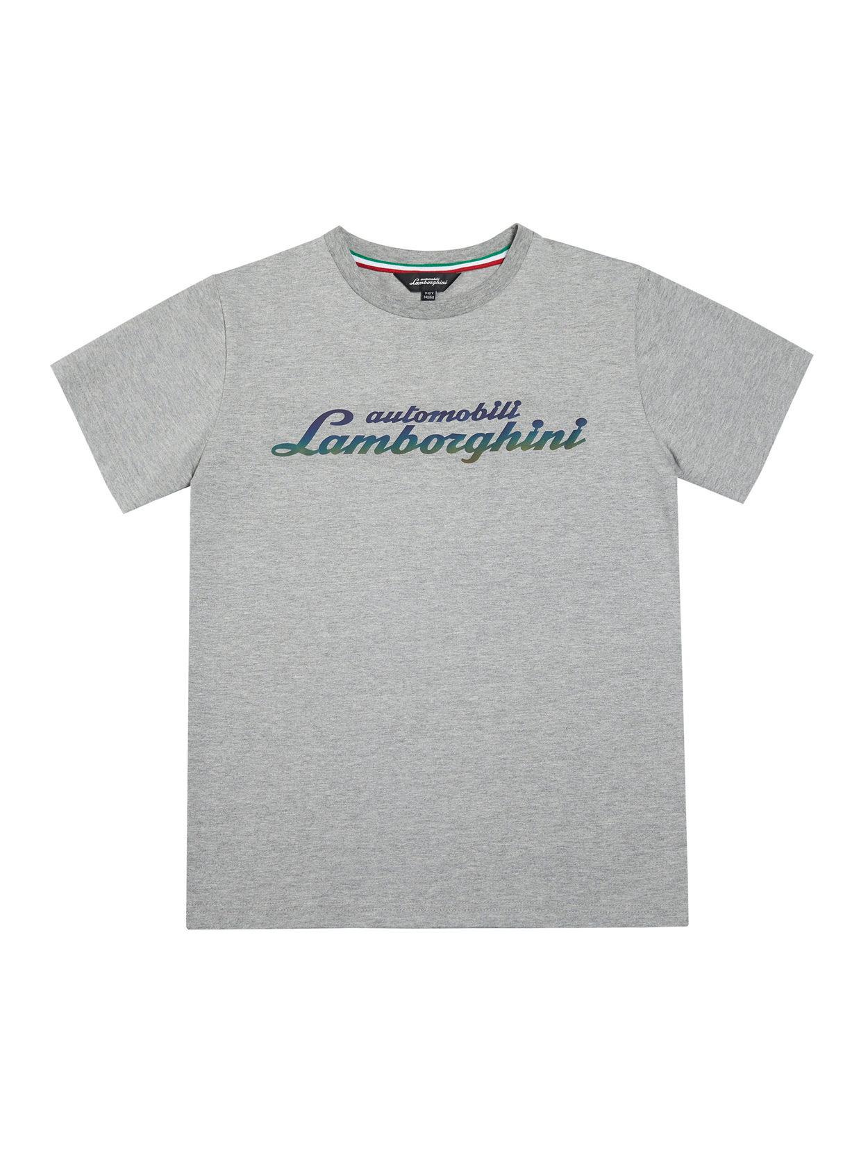 JUNGEN-T-SHIRT MIT LOGOSCHRIFTZUG IN REGENBOGENFARBEN - GRAU - Lamborghini Store