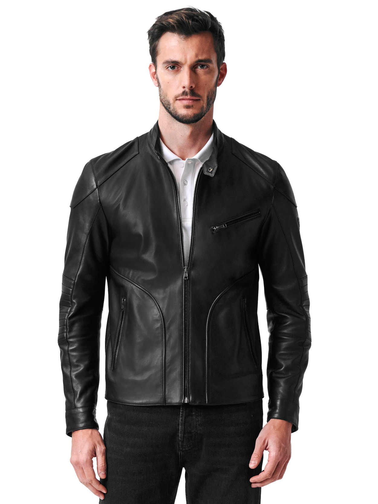 AUTOMOBILI LAMBORGHINI LEATHER BIKER JACKET - Lamborghini Store