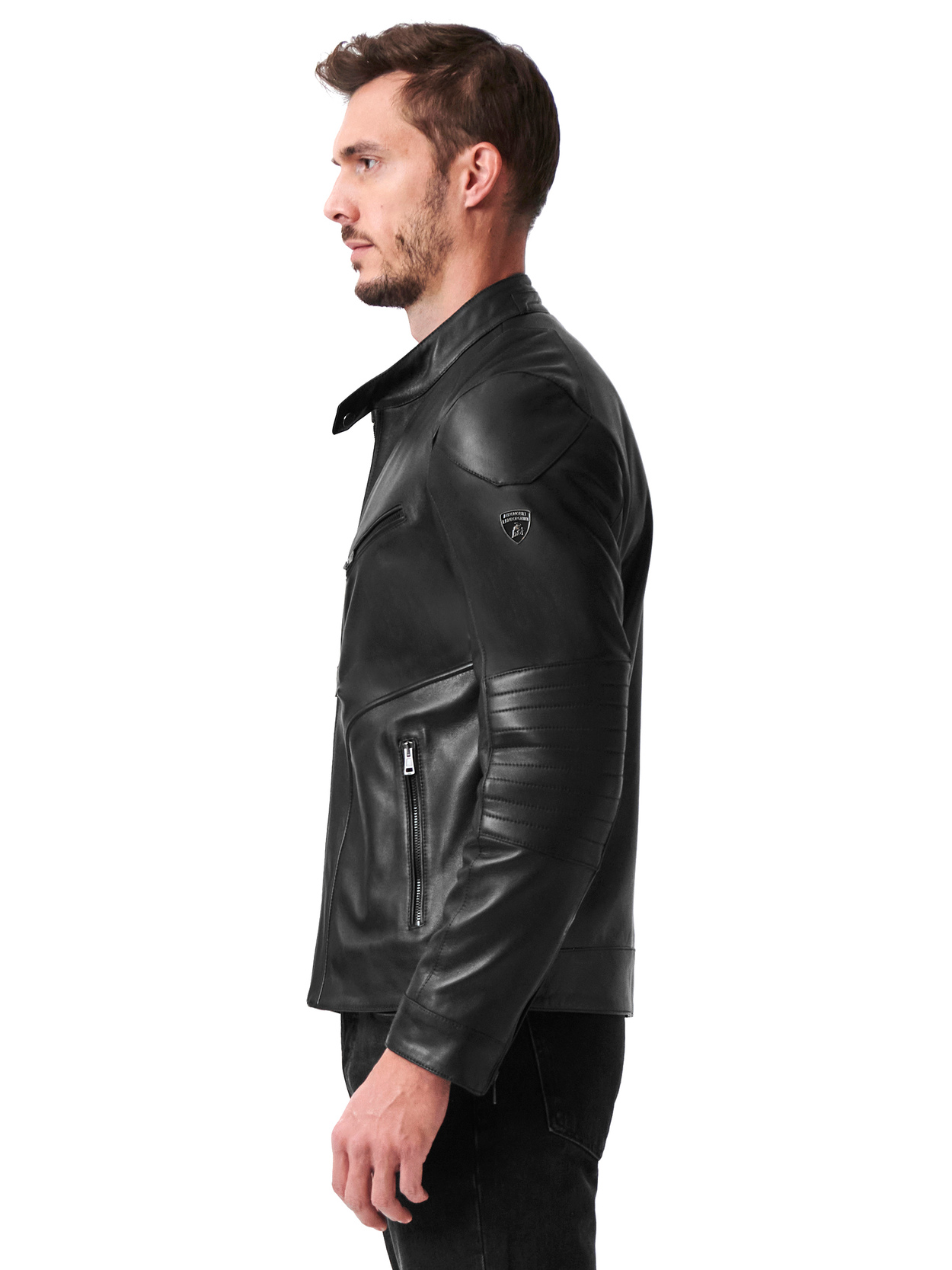 AUTOMOBILI LAMBORGHINI LEATHER BIKER JACKET - Lamborghini Store