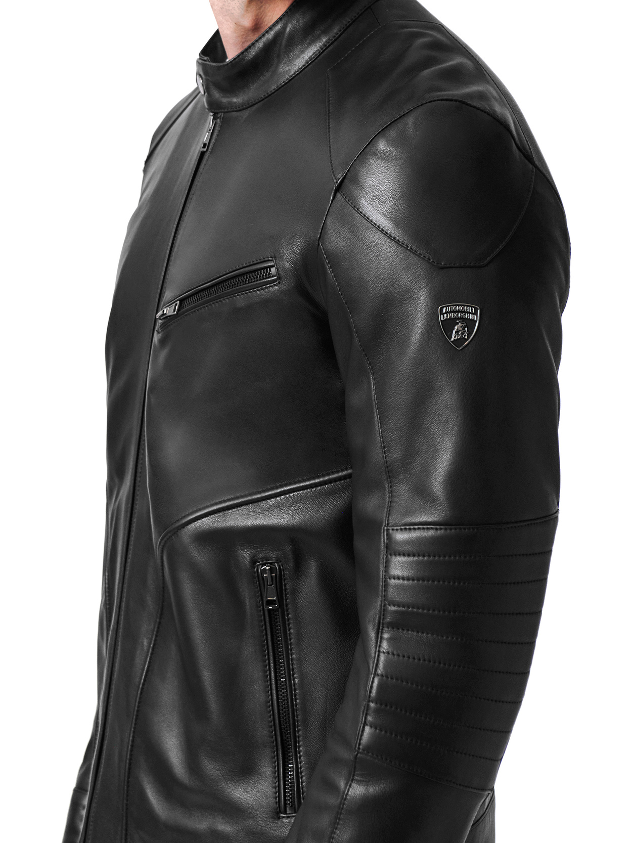 AUTOMOBILI LAMBORGHINI LEATHER BIKER JACKET - Lamborghini Store