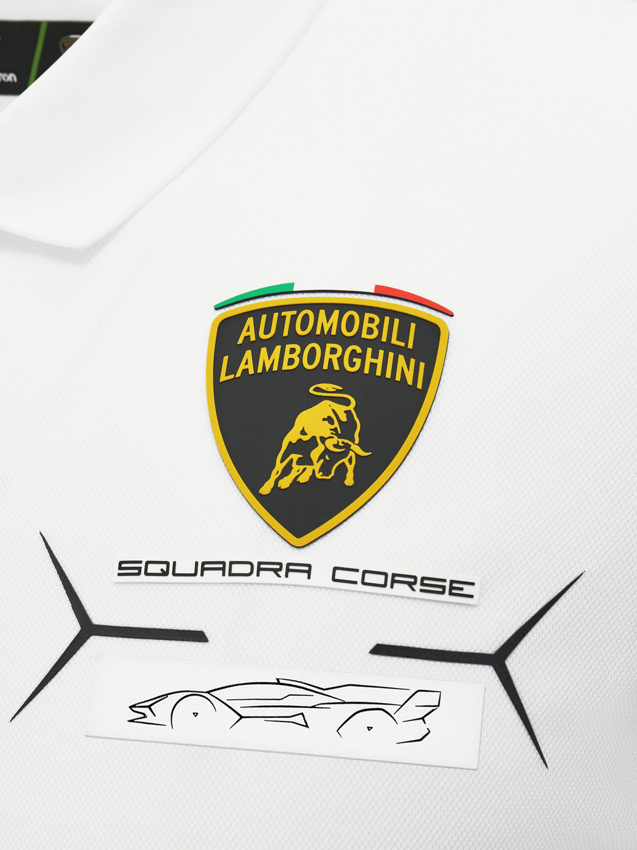 Polo bianca da uomo Automobili Lamborghini Squadra Corse - Lamborghini Store