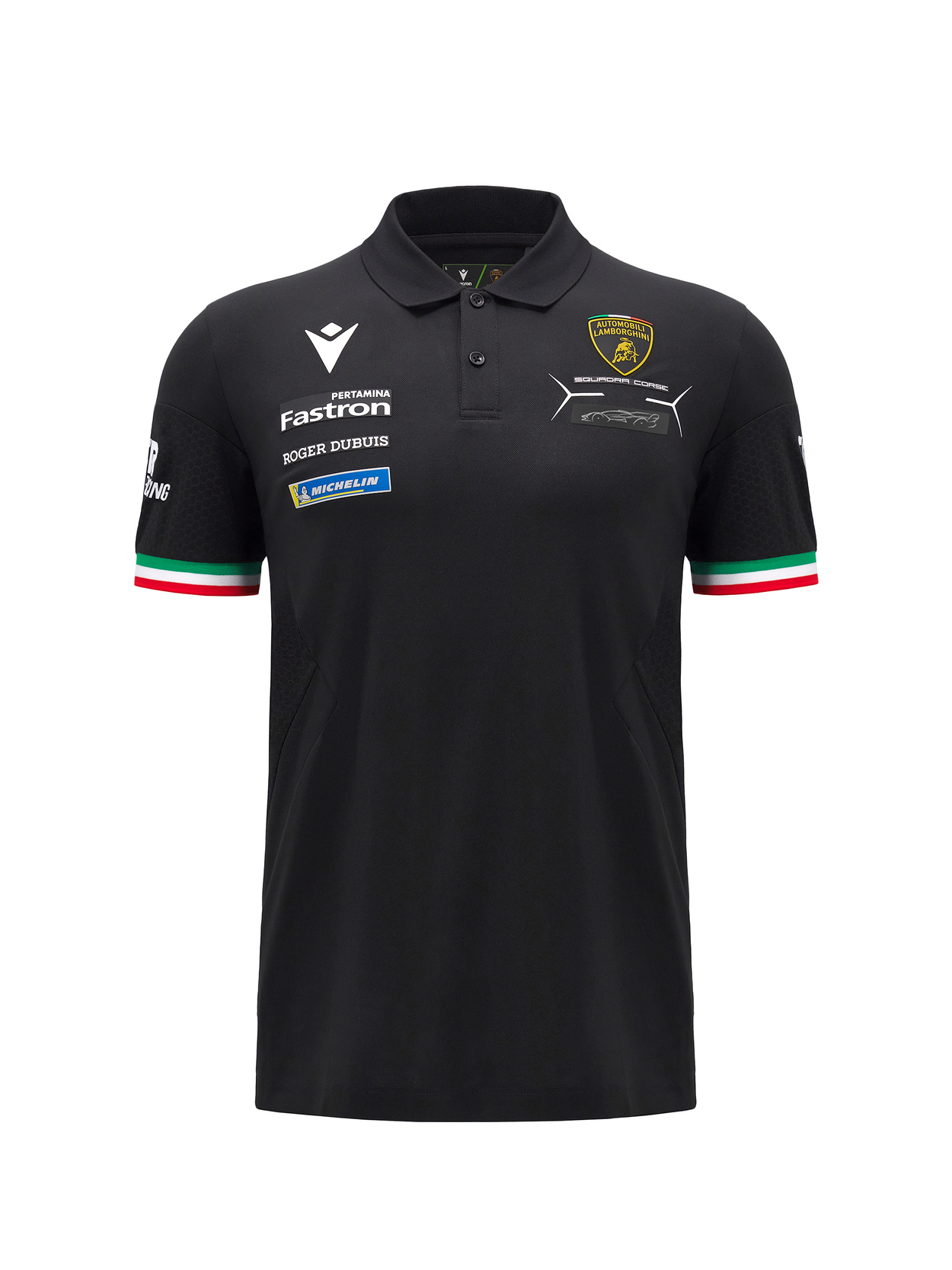 Automobili Lamborghini Squadra Corse men's black polo shirt - Lamborghini Store