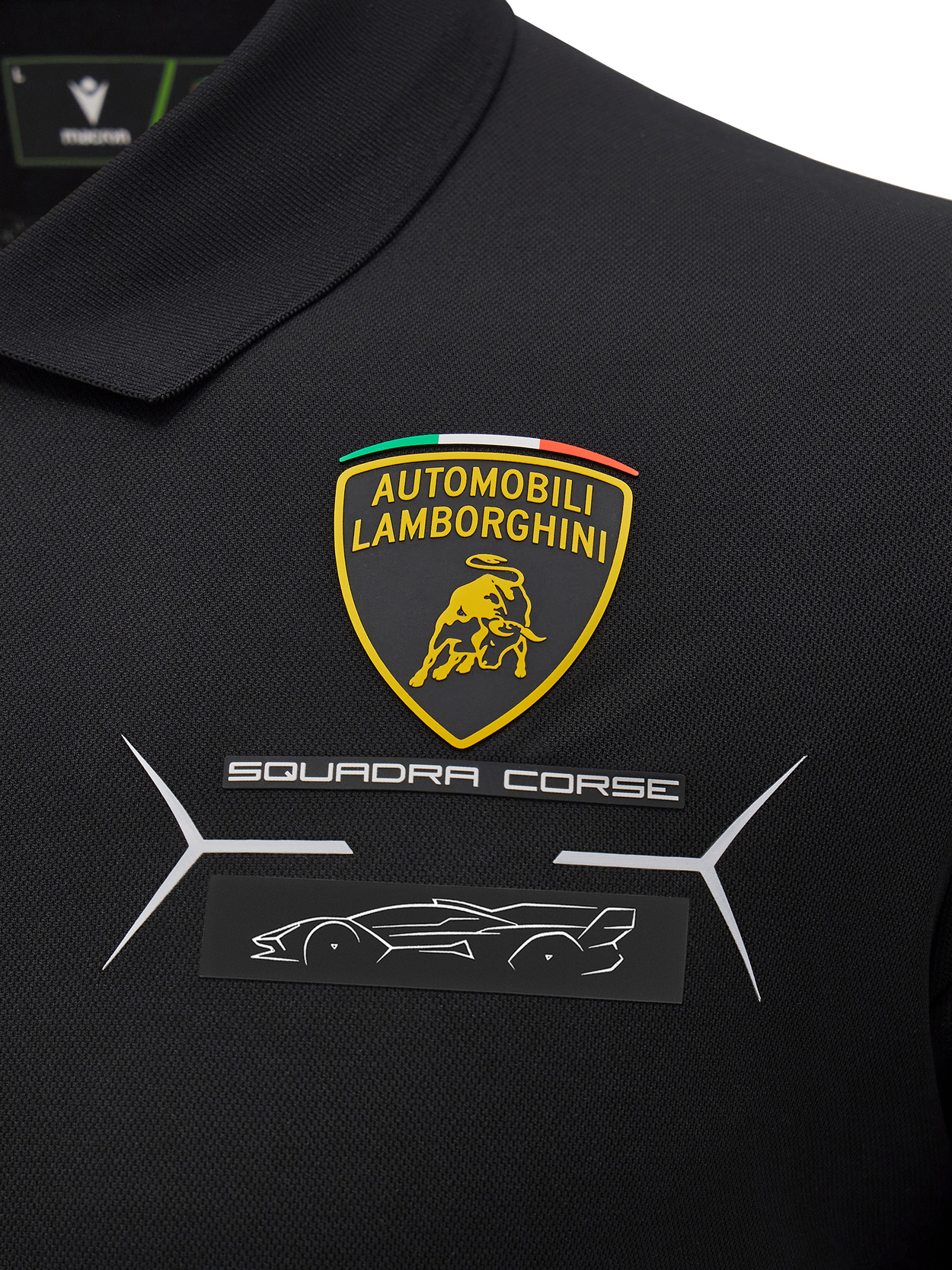 Automobili Lamborghini Squadra Corse men's black polo shirt - Lamborghini Store