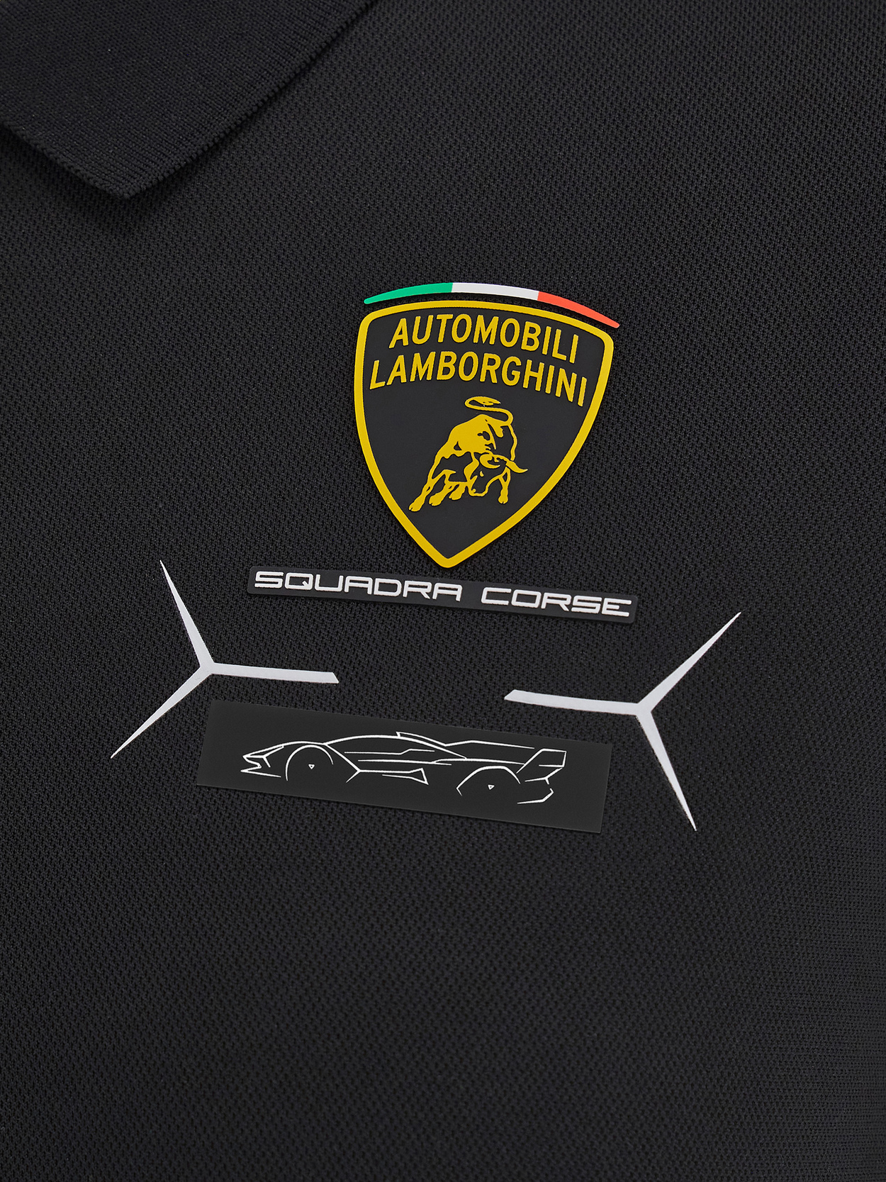 Automobili Lamborghini Squadra Corse women's black polo shirt - Lamborghini Store