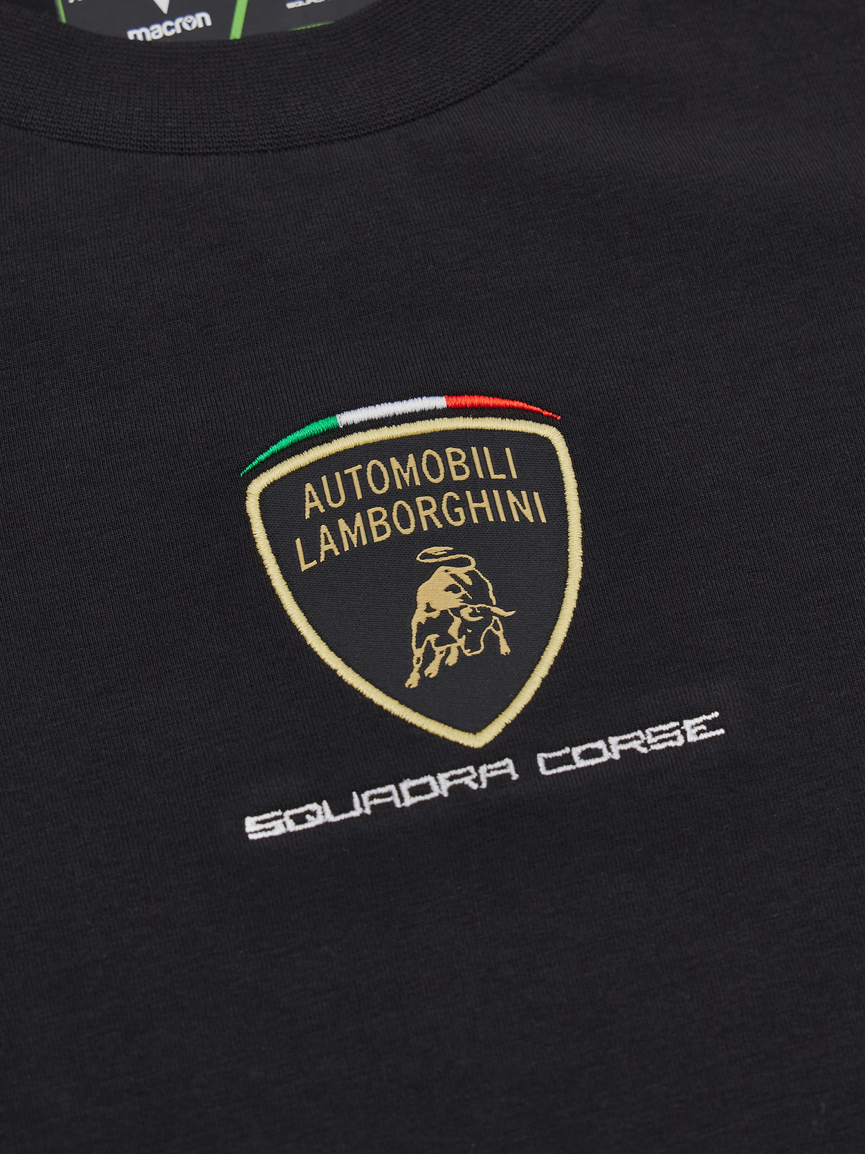 Automobili Lamborghini Squadra Corse kid's black tricolor sports t-shirt - Lamborghini Store