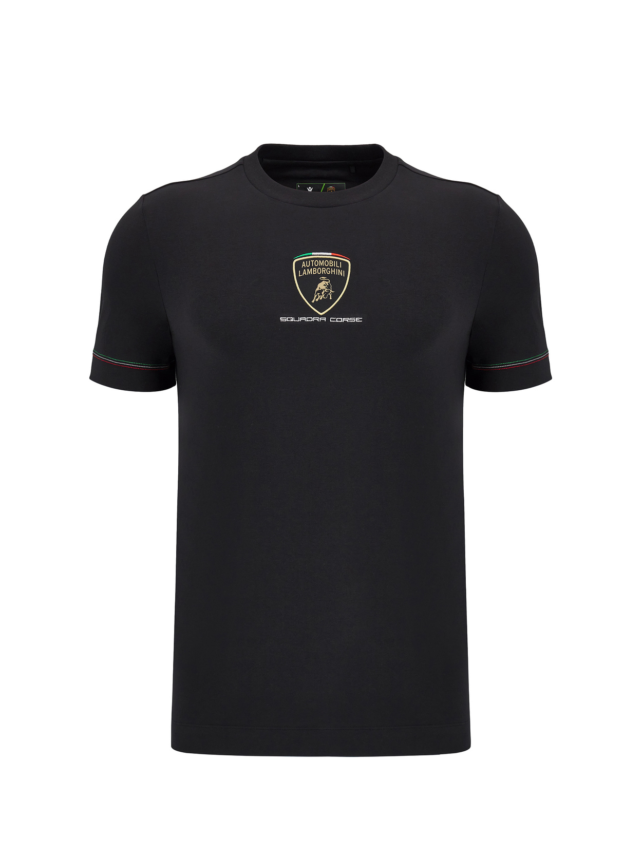 Automobili Lamborghini Squadra Corse men's black tricolor sports t-shirt - Lamborghini Store