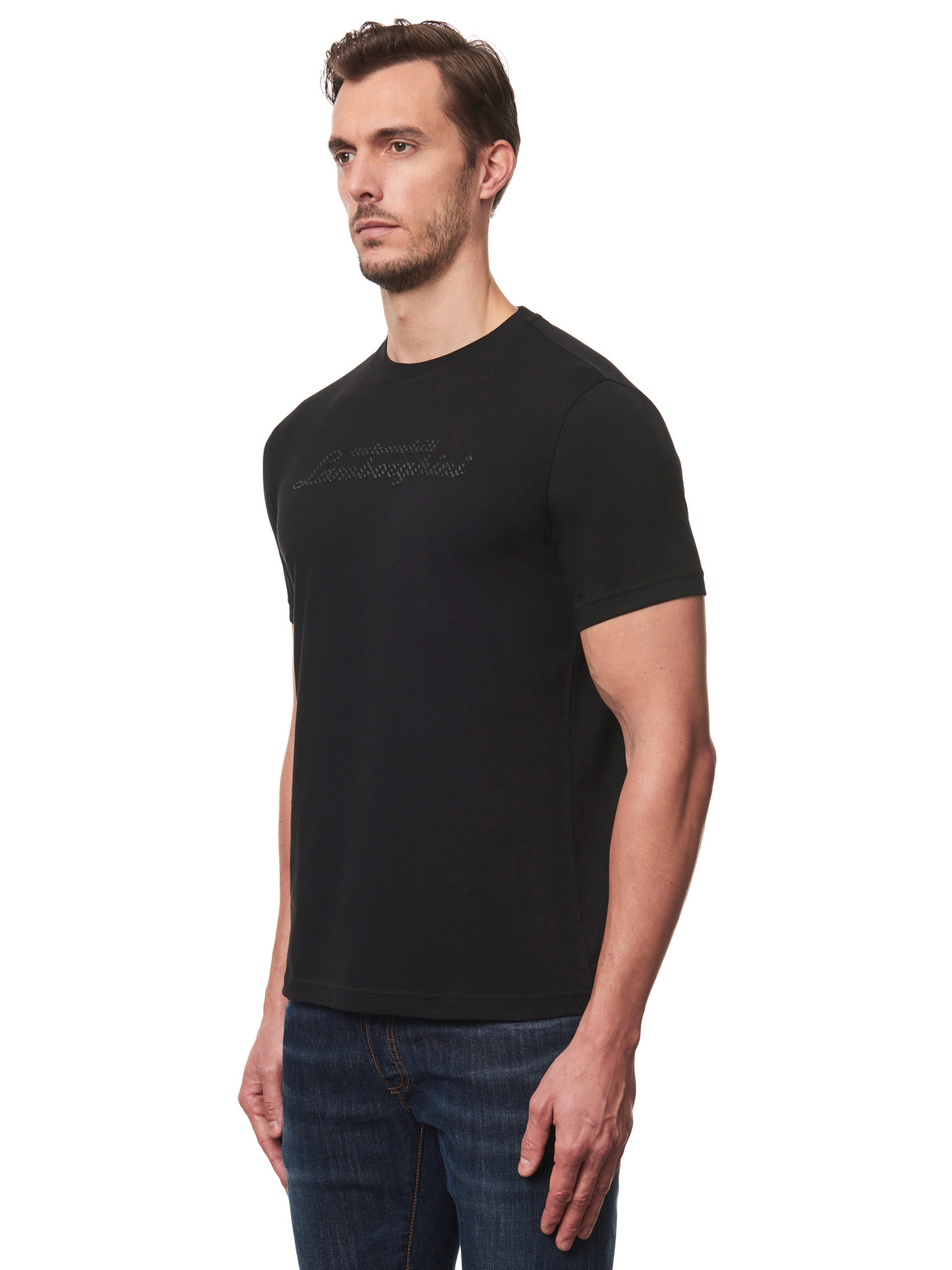 AUTOMOBILI LAMBORGHINI ICONIC SCRIPT LOGO T-SHIRT - Lamborghini Store
