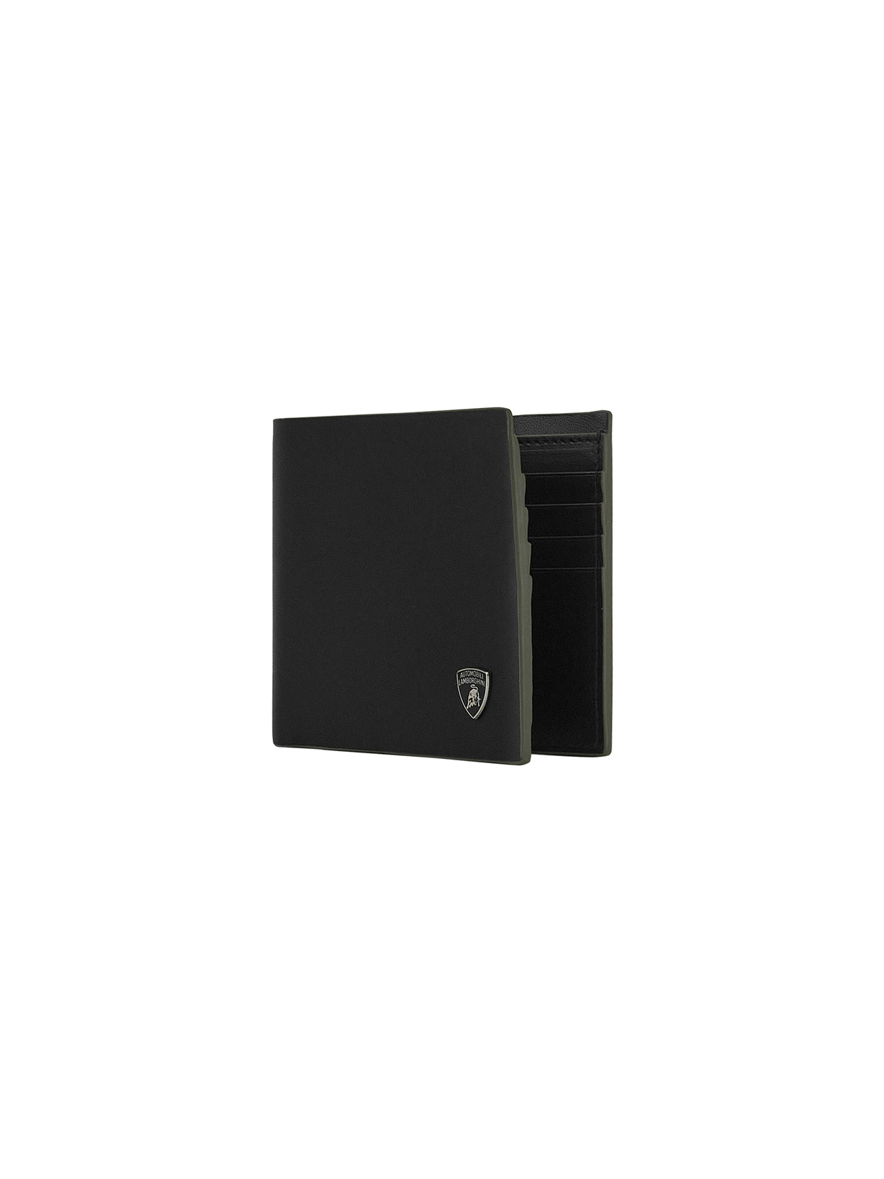 LEATHER WALLET WITH CONTRASTING DETAILS, ARMY GREEN - Lamborghini Store