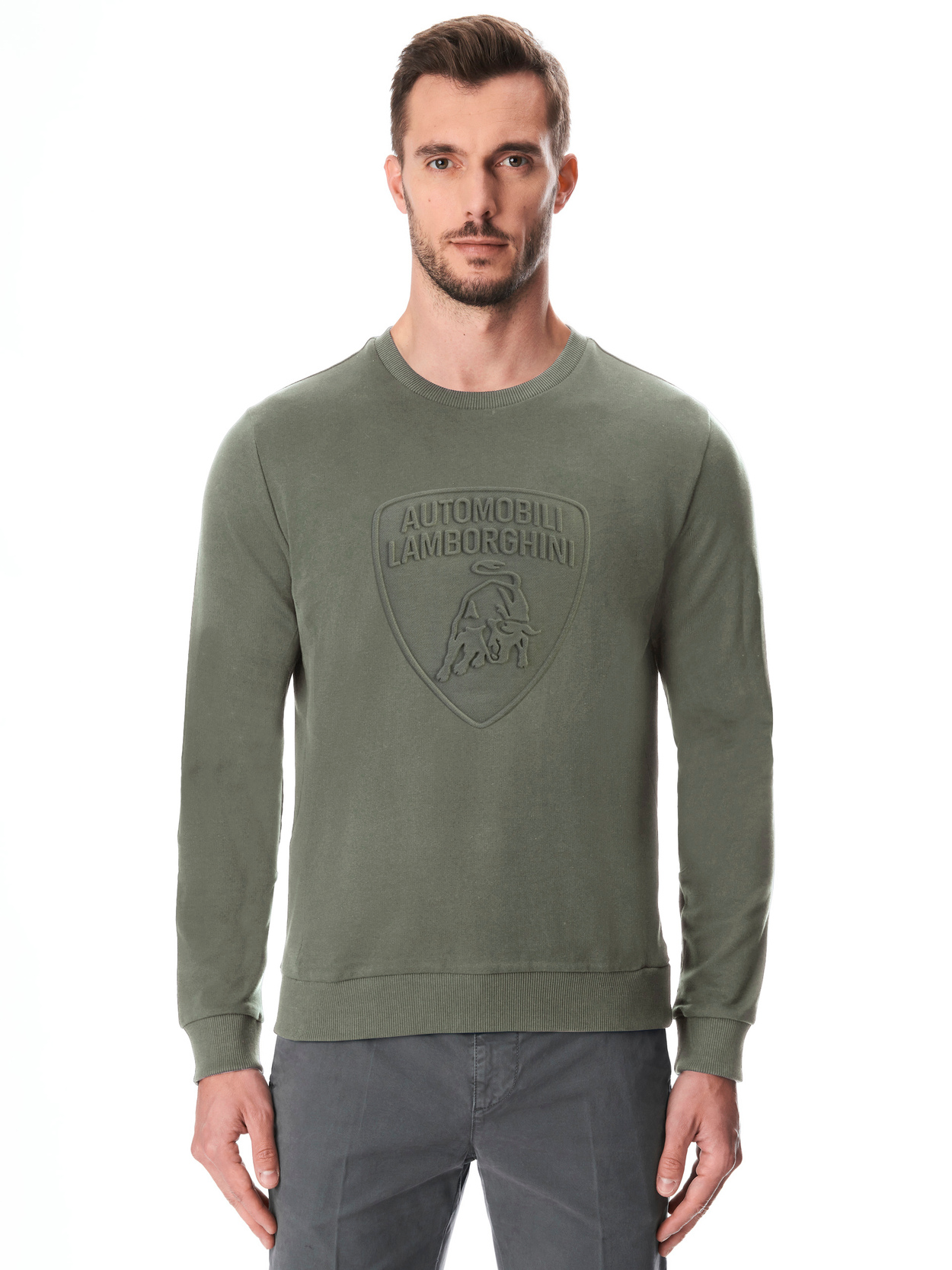 RUNDHALS-SWEATSHIRT AUTOMOBILI LAMBORGHINI MIT GEPRÄGTEM WAPPENLOGO - Lamborghini Store