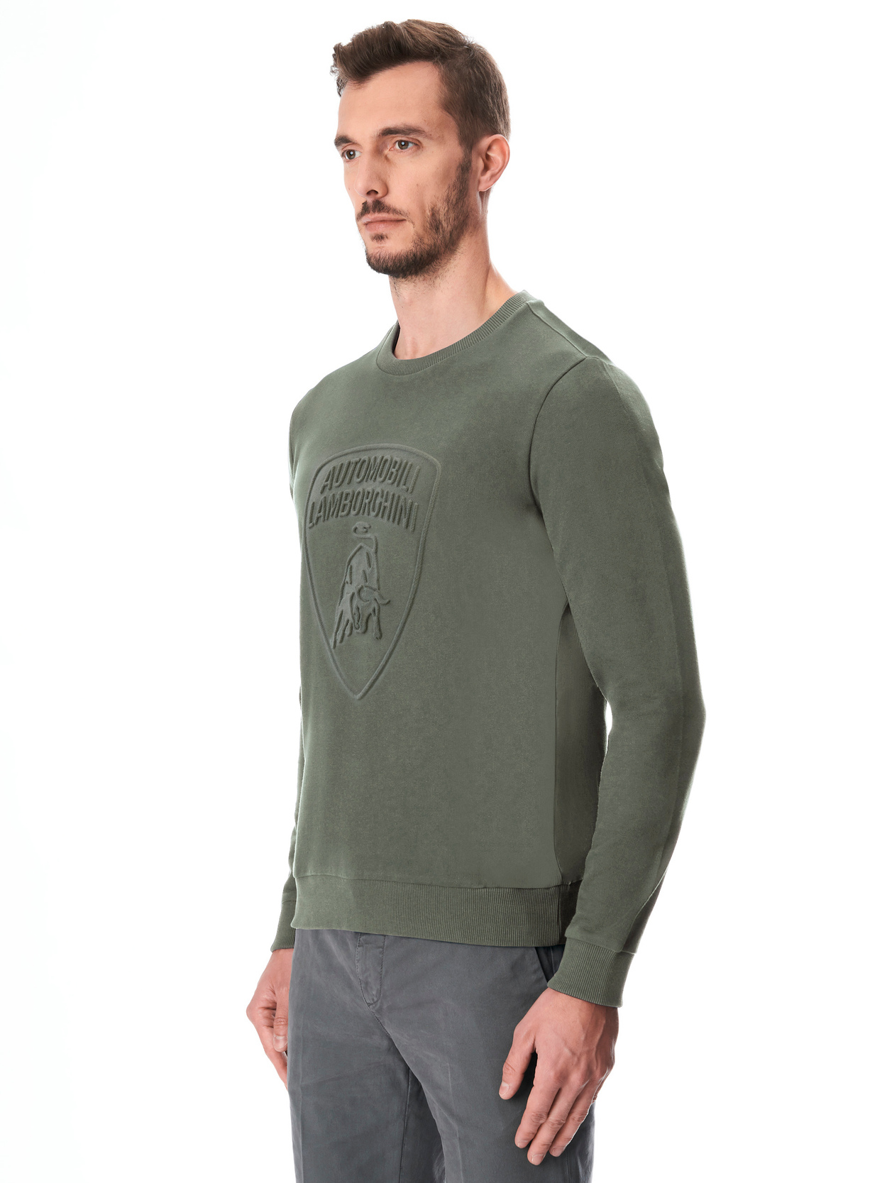 RUNDHALS-SWEATSHIRT AUTOMOBILI LAMBORGHINI MIT GEPRÄGTEM WAPPENLOGO - Lamborghini Store