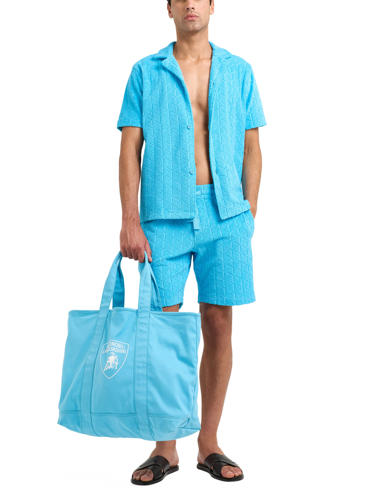 Borsa mare in tela Synth Blue Automobili Lamborghini - Lamborghini Store