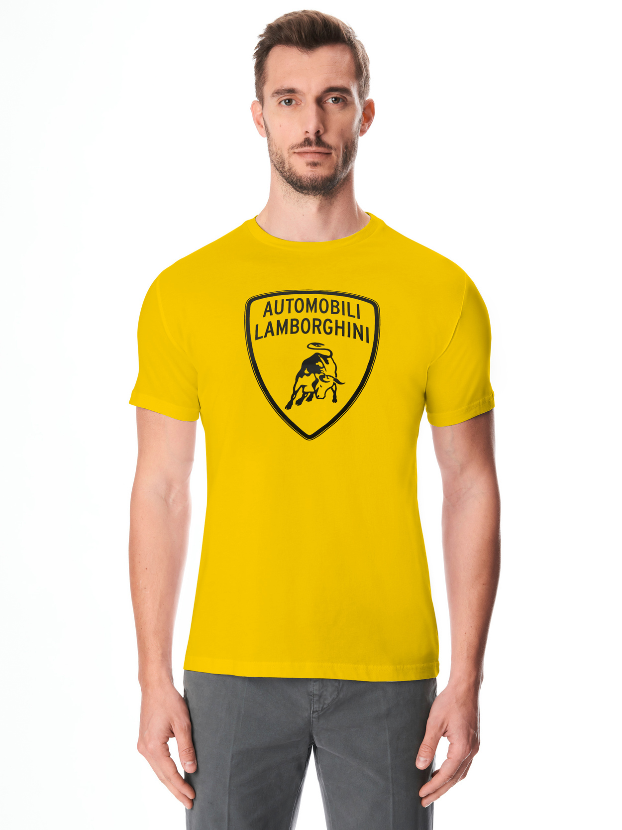 AUTOMOBILI LAMBORGHINI ICONIC BIG SHIELD CREW NECK T-SHIRT - Lamborghini Store