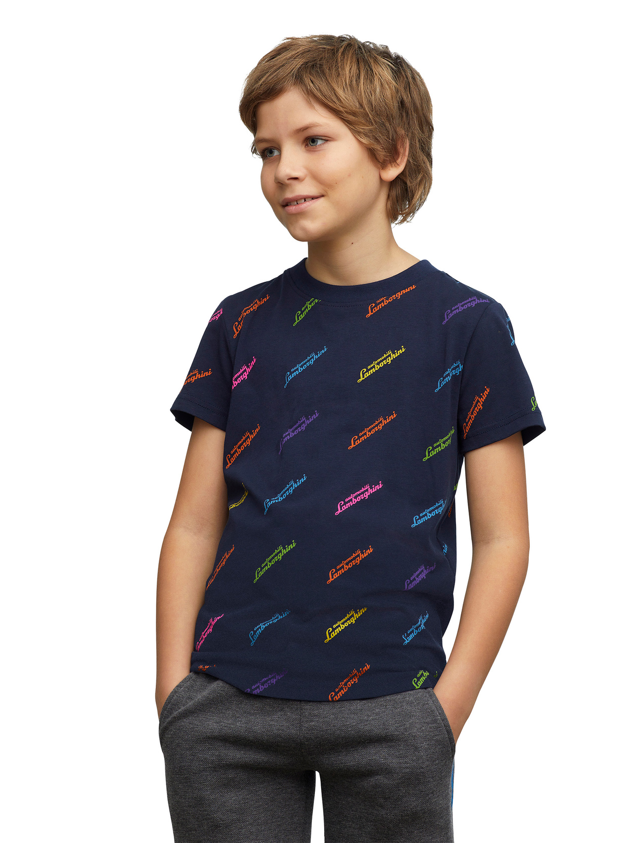 Allover Logoscript T-shirt|95% cotton, 5% elastane| - Lamborghini Store
