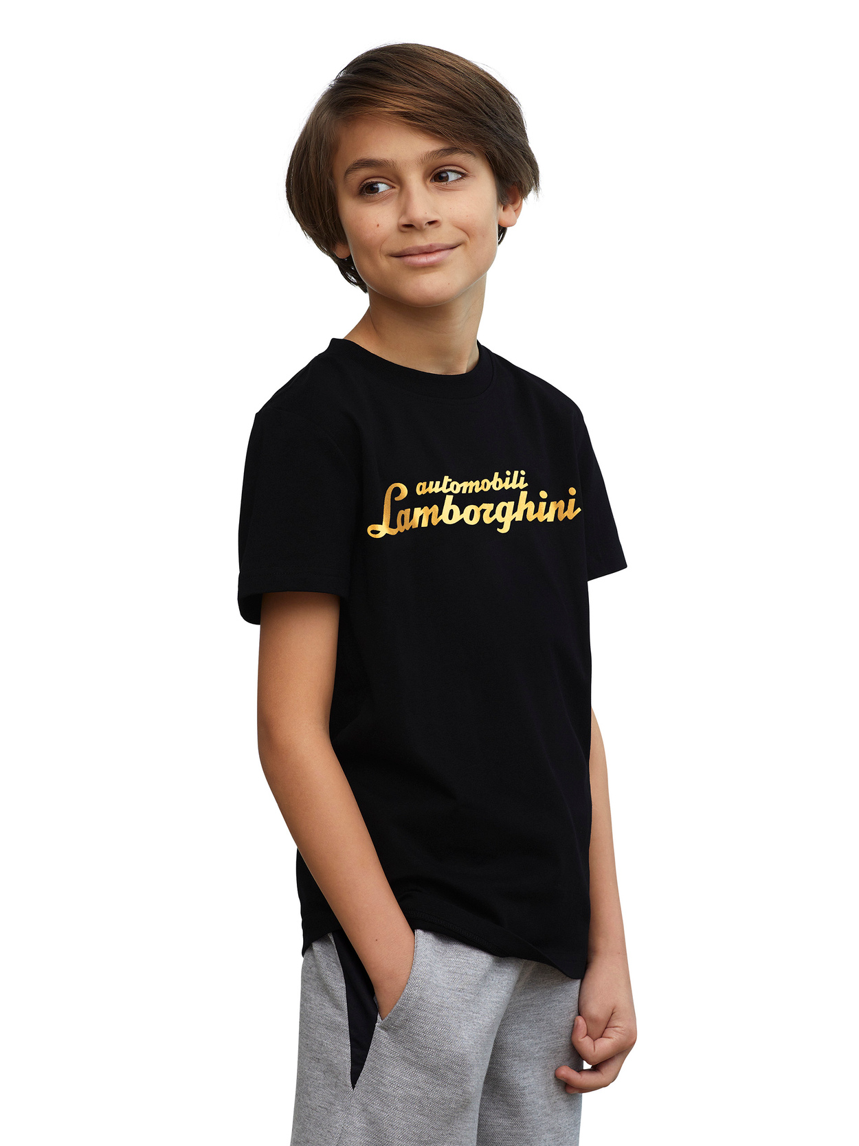 Metallic Logoscript T-shirt|95% cotton, 5% elastane| - Lamborghini Store