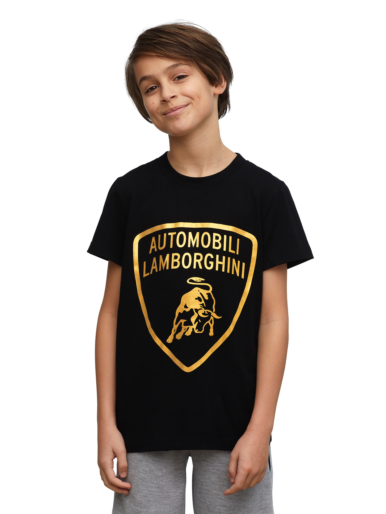 CAMISETA PARA NIÑO CON ESTAMPADO DE LOGO DE ESCUDO EN LÁMINA - Lamborghini Store