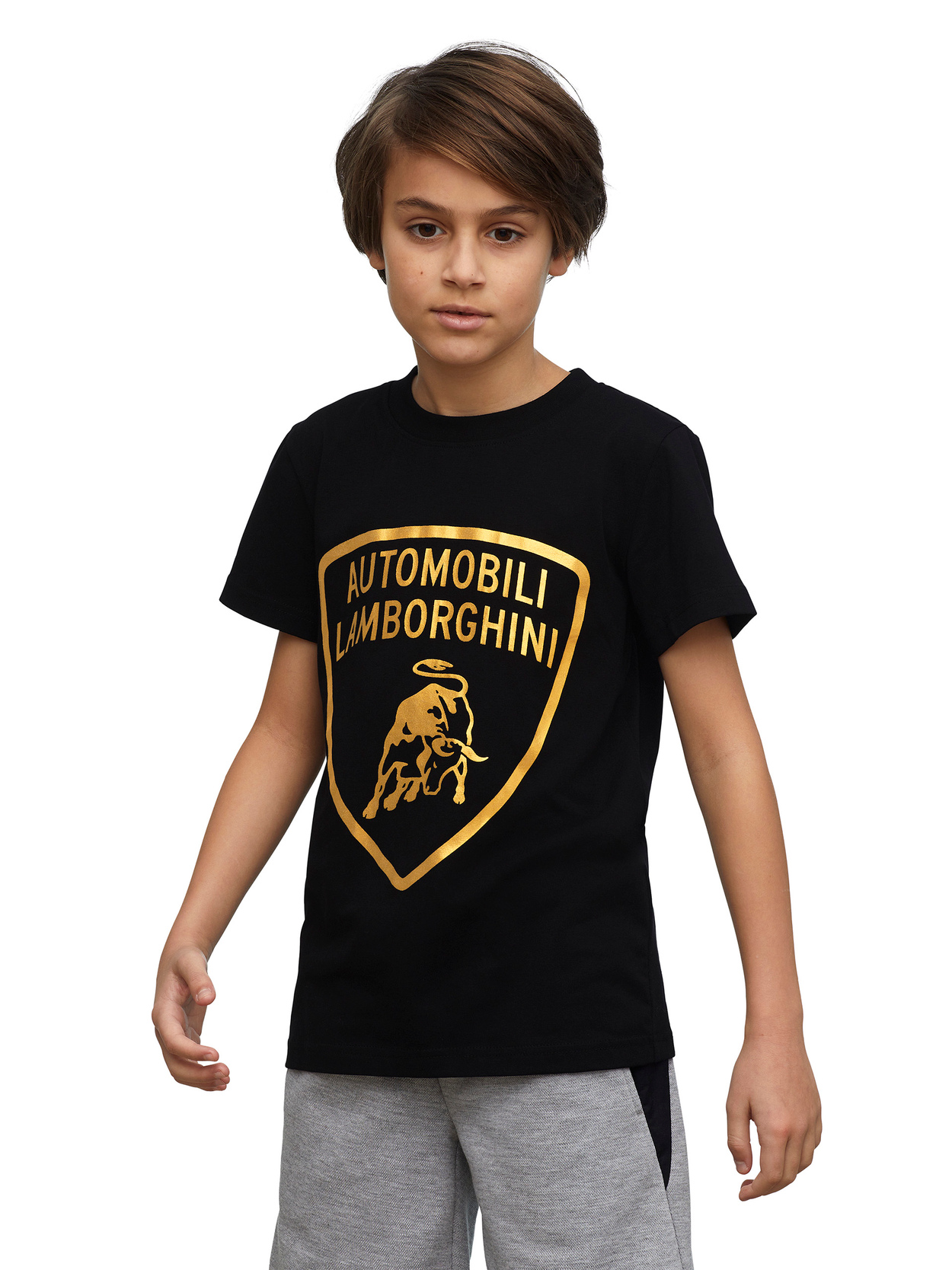 CAMISETA PARA NIÑO CON ESTAMPADO DE LOGO DE ESCUDO EN LÁMINA - Lamborghini Store
