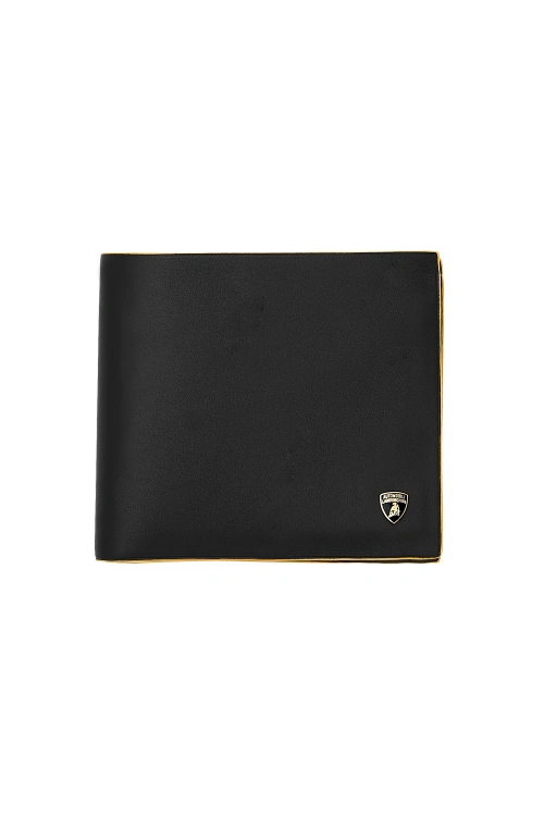 Leather wallet with contrasting yellow trim - Travel | Lamborghini Store