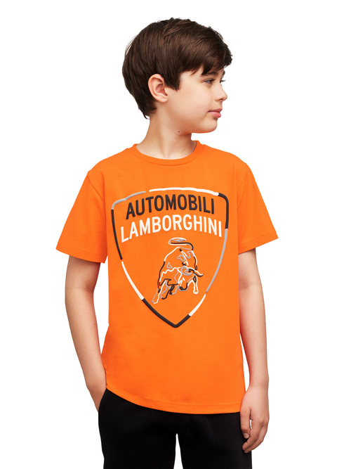 儿童多色盾牌徽标T恤 - 30% off | Lamborghini Store