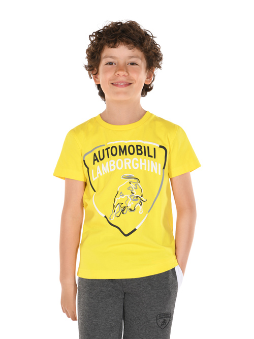 儿童多色盾牌徽标T恤 - 30% off | Lamborghini Store