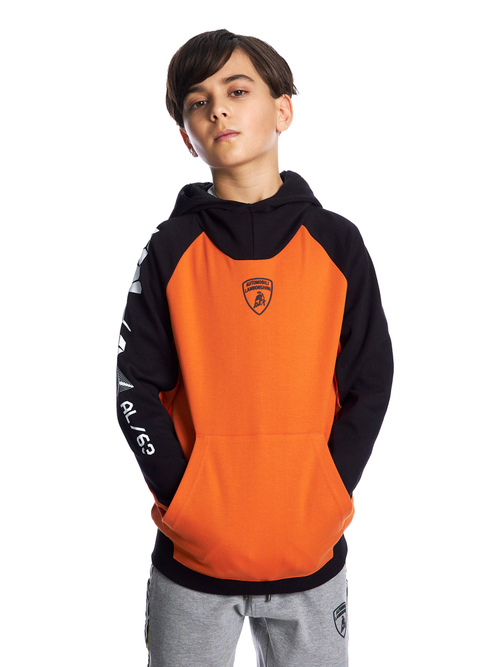 橙色儿童连帽图案卫衣 - 运动衫 | Lamborghini Store