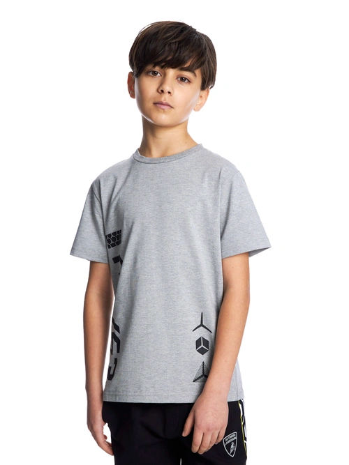 灰色儿童图案T恤 - T恤和Polo衫 | Lamborghini Store