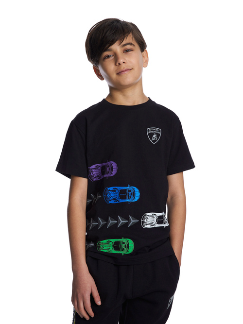 黑色儿童LAMBORGHINI赛车T恤 - T恤和Polo衫 | Lamborghini Store