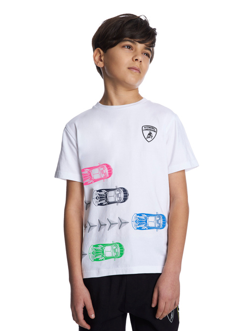 白色儿童LAMBORGHINI赛车T恤 - T恤和Polo衫 | Lamborghini Store