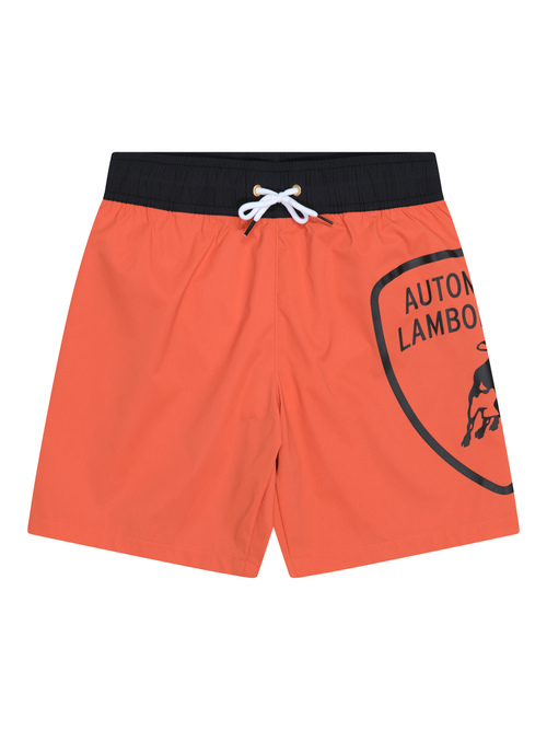 橙色儿童“水显印花”泳衣 - 长裤 | Lamborghini Store