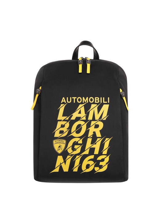 AUTOMOBILI LAMBORGHINI BLACK BACKPACK WITH DECONSTRUCTED LOGO - Bolsos y mochilas | Lamborghini Store