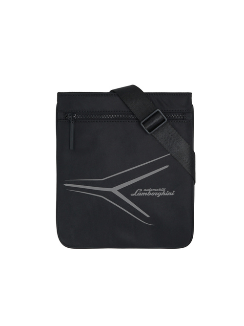 AUTOMOBILI LAMBORGHINI CROSS-BODYBAG WITH REFLEX PRINT - BLACK - 背包&包 | Lamborghini Store