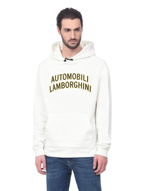 SWEAT-SHIRT HOODIE "LOOSE FIT" AUTOMOBILI LAMBORGHINI AVEC BRODERIE  - BLANC ISI - 15% off | Lamborghini Store