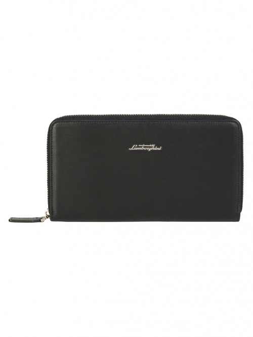 Portemonnaie mit Reißverschluss und Metallplakette mit Logoschriftzug - Damen | Lamborghini Store