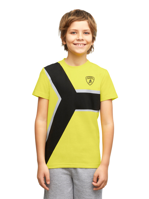 BOY’S T-SHIRT WITH “Y” PRINT - YELLOW - Kids | Lamborghini Store