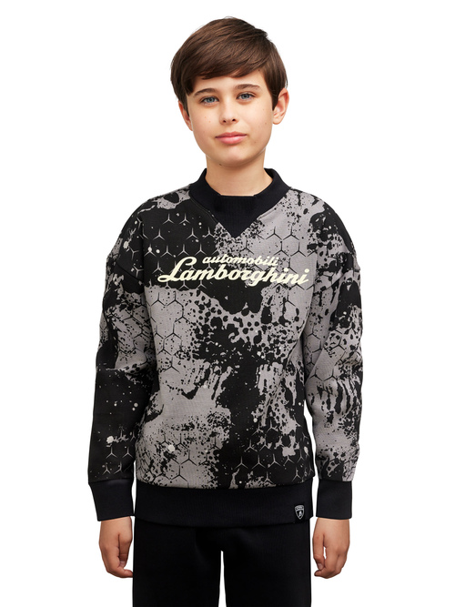 儿童艺术印花圆领卫衣 - 运动衫 | Lamborghini Store