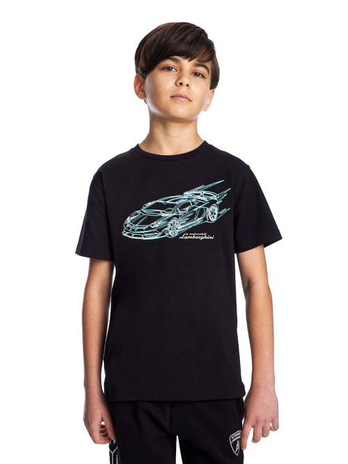黑色儿童AVENTADOR SVJ T恤 - 儿童 | Lamborghini Store