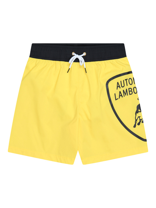 BOY’S WATER-ACTIVATED PRINT SWIMMING TRUNKS - YELLOW - TROUSERS | Lamborghini Store