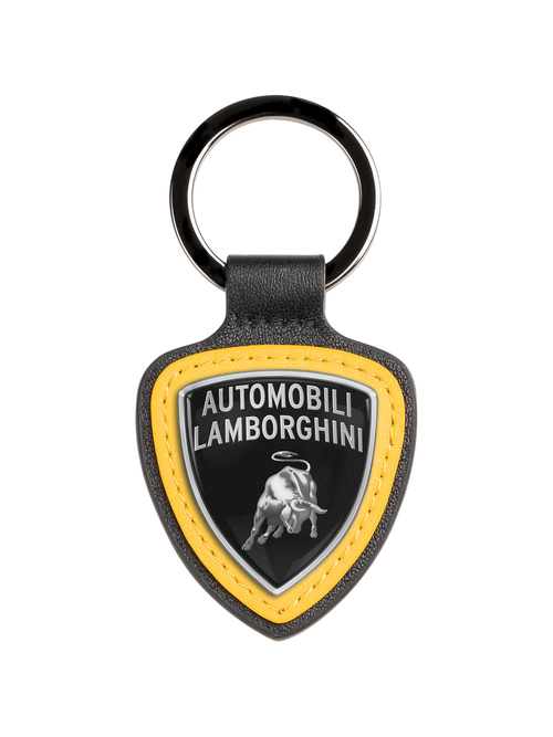LEATHER AUTOMOBILI LAMBORGHINI SHIELD KEYRING | Lamborghini Store
