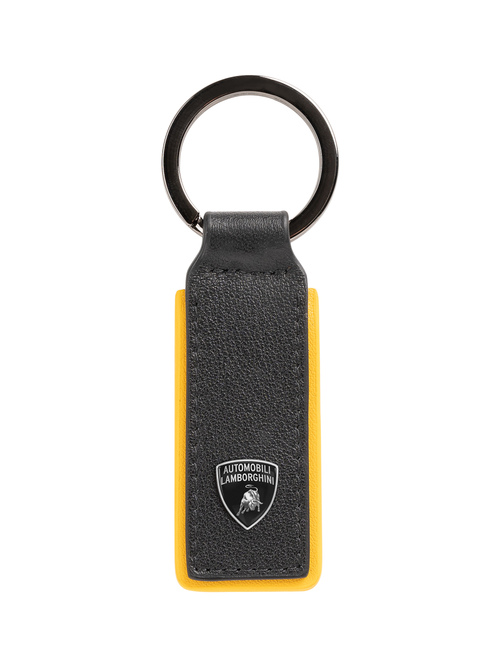 AUTOMOBILI LAMBORGHINI长方形盾牌皮革钥匙圈 | Lamborghini Store
