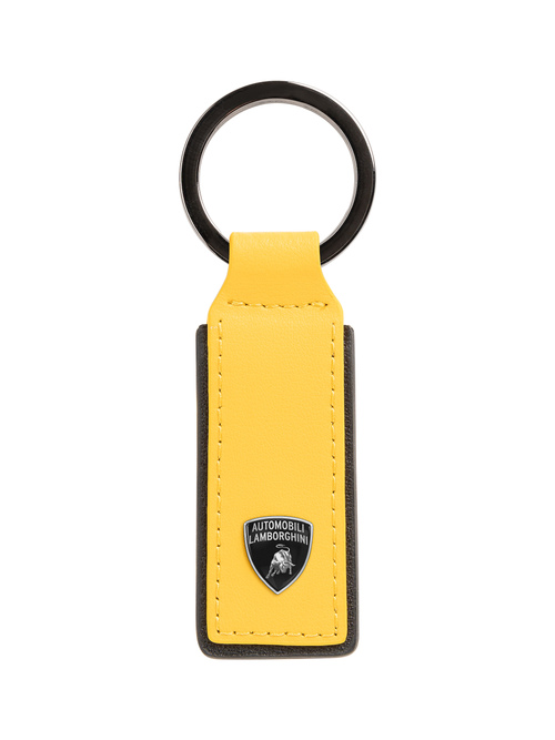AUTOMOBILI LAMBORGHINI长方形盾牌皮革钥匙圈 | Lamborghini Store