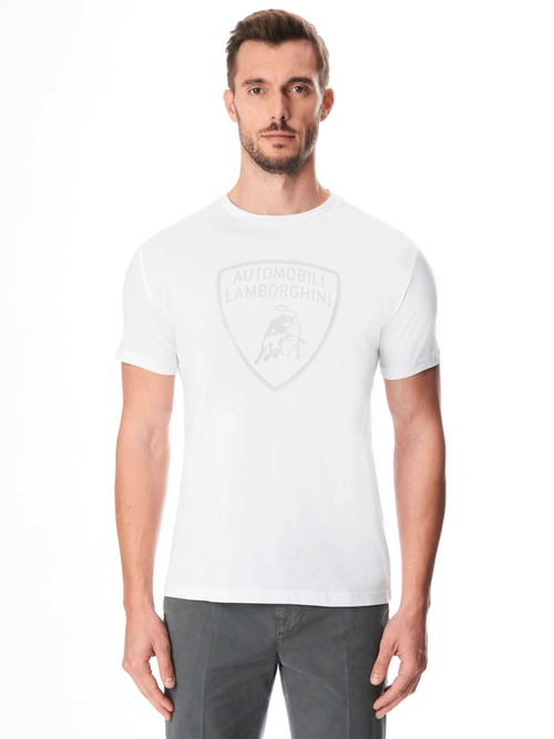 Automobili Lamborghini Iconic Big Shield Crew Neck T-shirt - T-SHIRTS AND POLO | Lamborghini Store