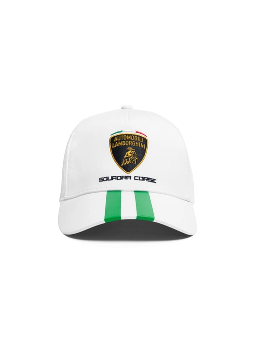AUTOMOBILI LAMBORGHINI SQUADRA CORSEトラベルキャップ - ホワイト - コンプリート・ザ・ルック | Lamborghini Store