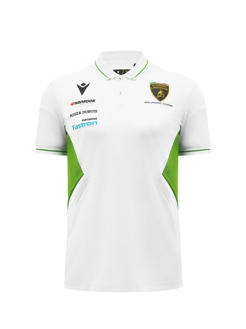 Automobili Lamborghini Squadra Corse men's white polo shirt - Man | Lamborghini Store